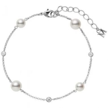 Mikimoto Pearl Chain Diamond Bracelet - White Gold