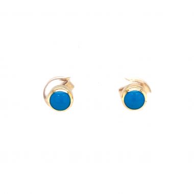 Turquoise 9ct Yellow Gold Studs