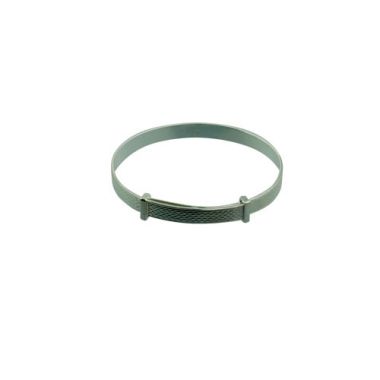 Silver Engine Turned Pattern Baby Bangle Small 40mm