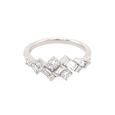Diamond Jazz Style Cluster 18ct Ring